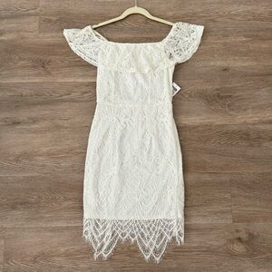 Charlotte Russe Lace Off Shoulder Bodycon Dress